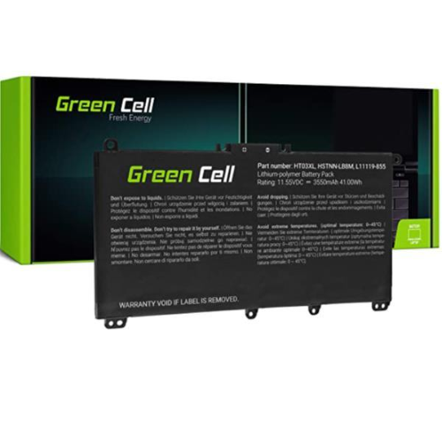 Green Cell - Batteria per portatile (equivalente a: HP HT03XL) - polimero di litio - 3 celle - 3550 mAh - nero - per HP 240 G7 Notebook, 245 G7 Notebook, 250 G7 Notebook, 255 G7 Notebook